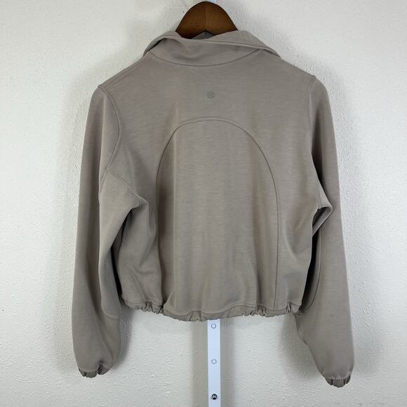 Lululemon Size 8 Brushed Softstreme Half Zip Coo Pullover Oversized Brushed Oak - Picture 4 of 8